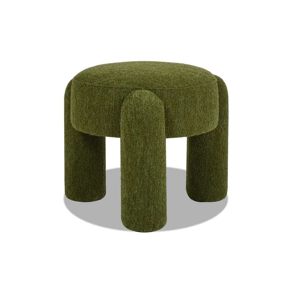 Olea Boucle Ottoman - Moss Green