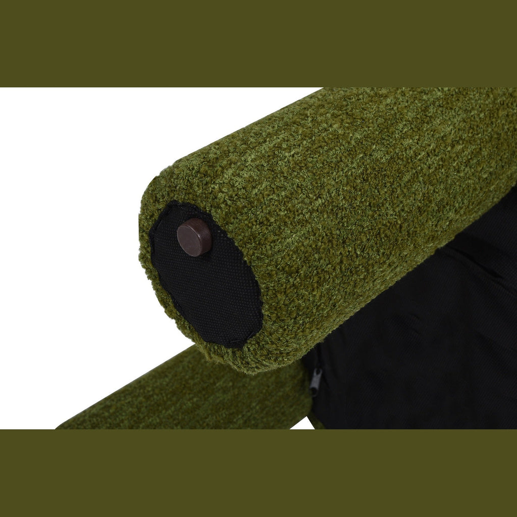 Olea Boucle Ottoman - Moss Green