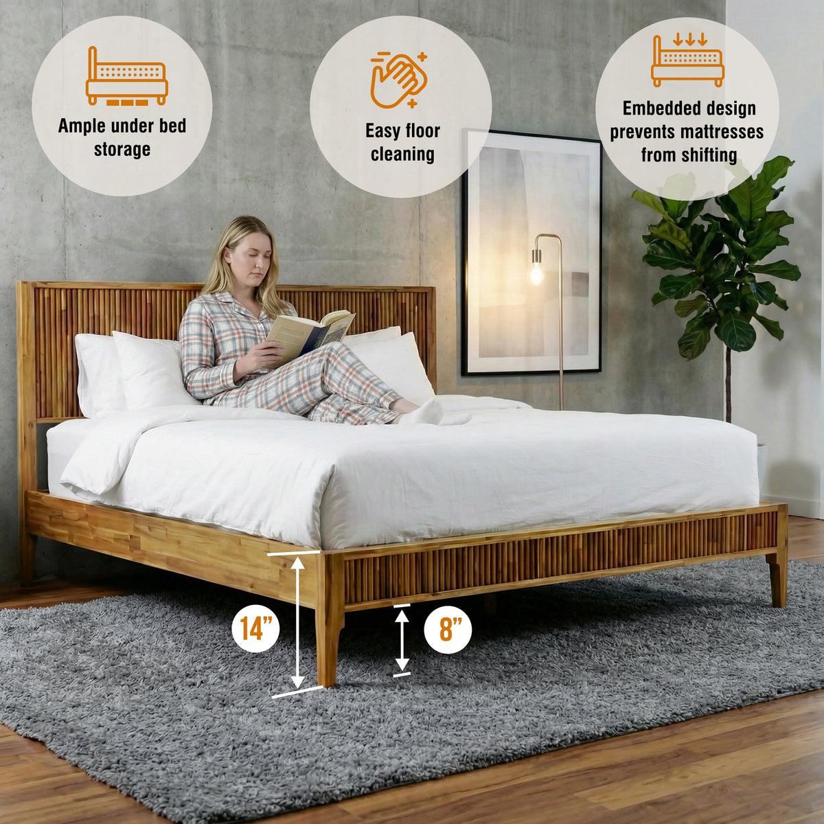Bosk Solid Wood Bed Frame