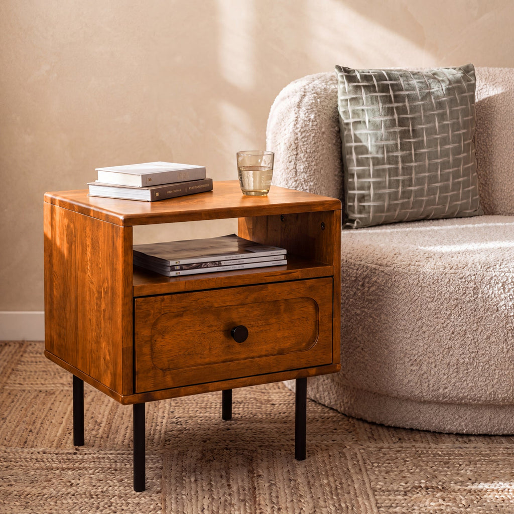 Savana Single Drawer Solid Wood Nightstand