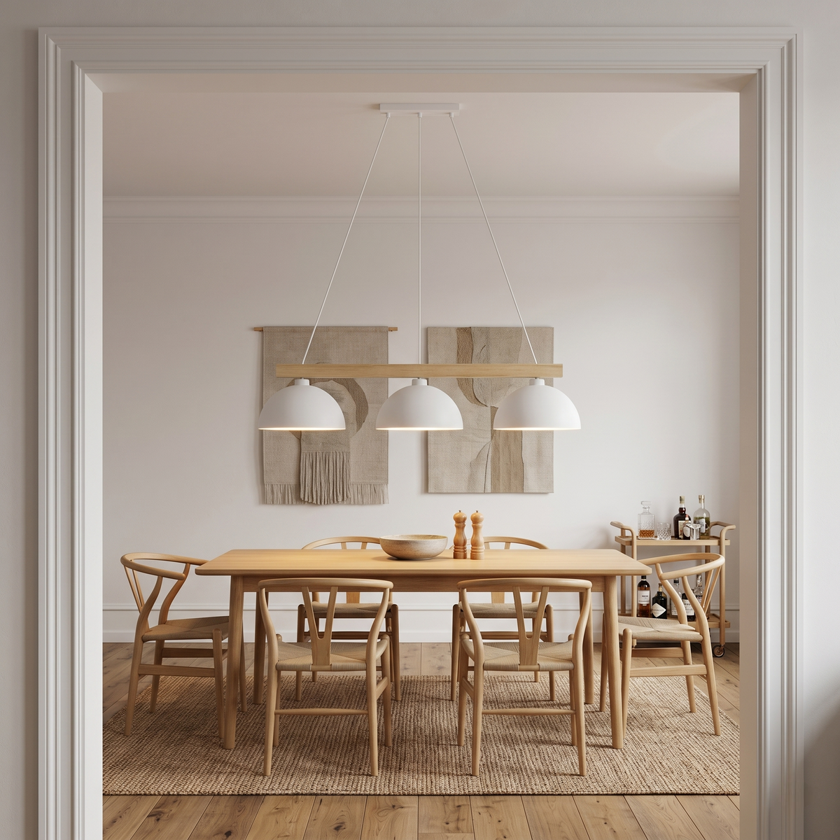 OSLO Scandinavian 3-Light Pendant Light for Dining Table & Kitchen Island