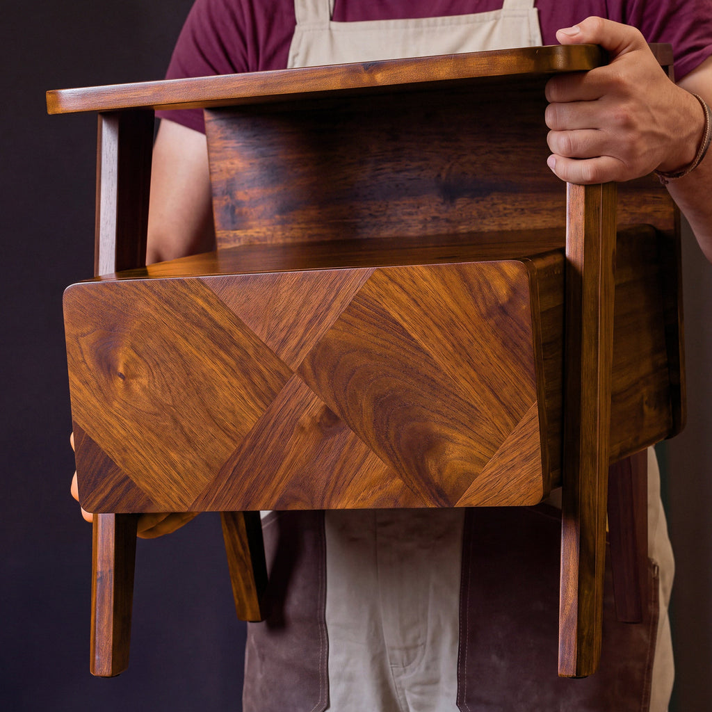 Rum Solid Wood Nightstand